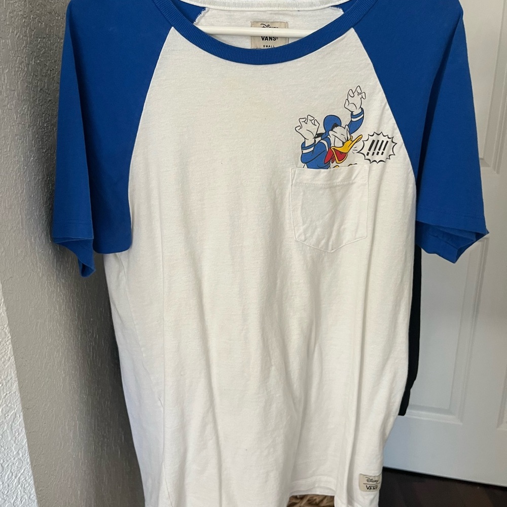 Vans Disney White and Blue Shirt Size Small